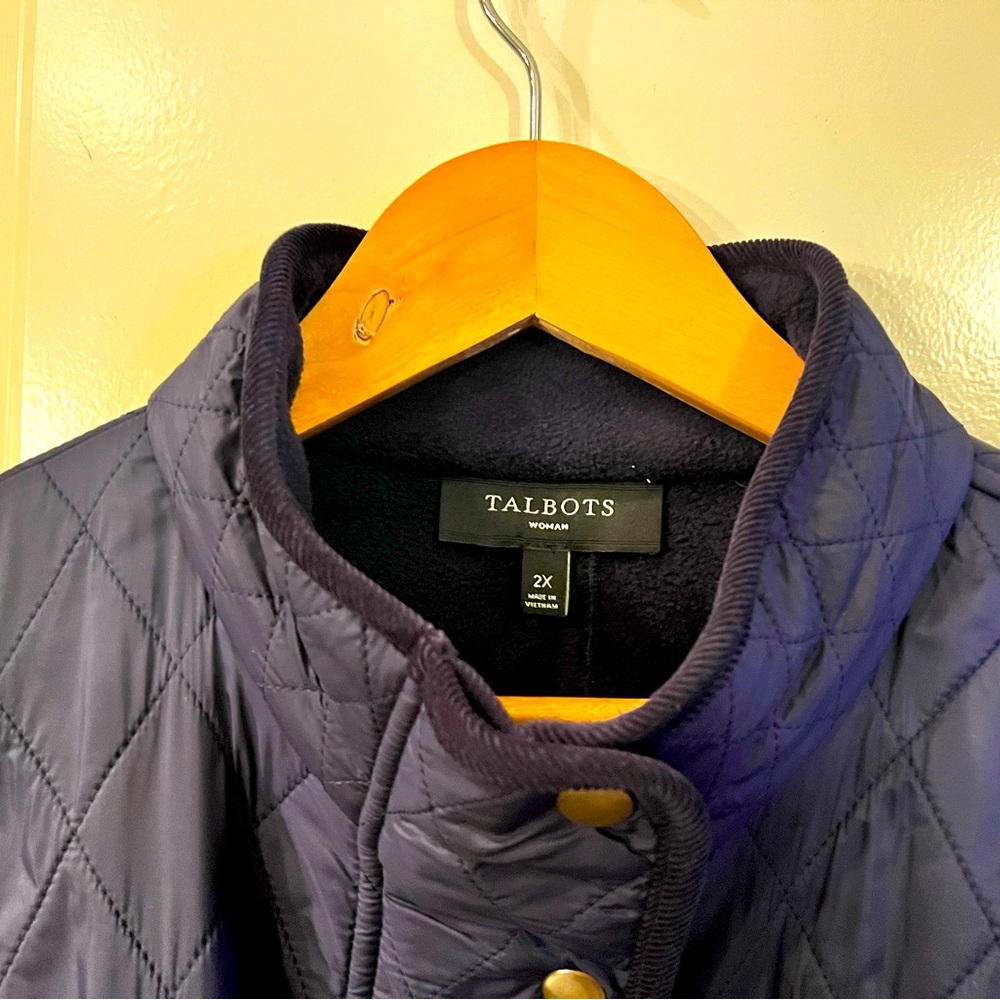 Talbots Women's Quilted Riding Jacket Blue 2X - Picture 2 of 16